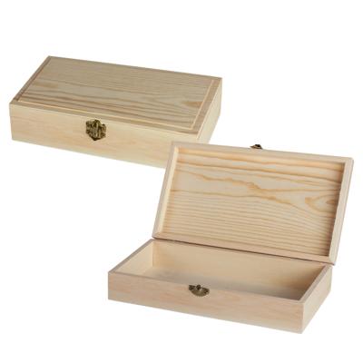 Houten kistjes - 2x - met sluiting en deksel - 25 x 14 x 6 cm - Sieraden / spulletjes / sleutels