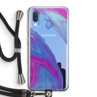 Zweverige regenboog: Samsung Galaxy A40 Transparant Hoesje met koord