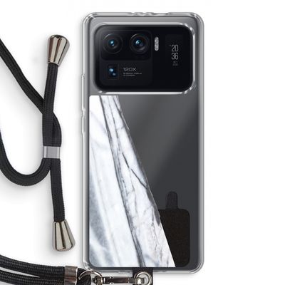 Gestreepte marmer: Xiaomi Mi 11 Ultra Transparant Hoesje met koord