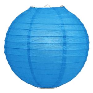 Luxe bol feest lampion - blauw - dia 35 cm - papier