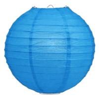 Luxe bol feest lampion - blauw - dia 35 cm - papier