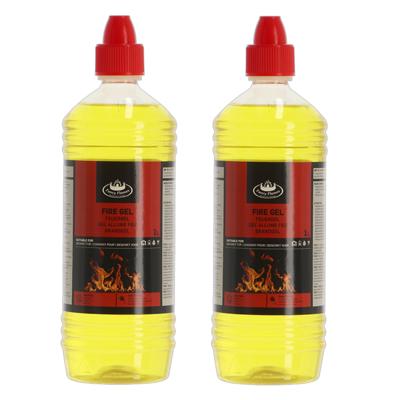 Fancy Flames Vuurgel/brandgel - 2x - 1 liter - gelhaarden/vuurpotten - binnen en buiten