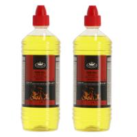 Fancy Flames Vuurgel/brandgel - 2x - 1 liter - gelhaarden/vuurpotten - binnen en buiten