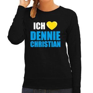 Apres-ski sweater / trui Wintersport Ich liebe Dennie Christian zwart voor dames