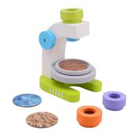 Johntoy Joueco houten microscoop met 3 lenzen, 7dlg.