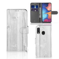 Samsung Galaxy A20e | Book Style Case | White Wood