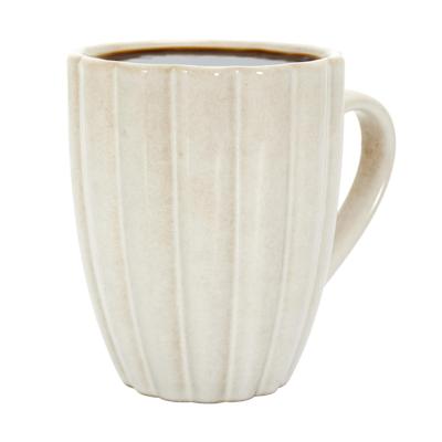 Koffiemokken Venice - 1x stuks - Keramiek - creme wit - 300 ml - 8 x 11 cm