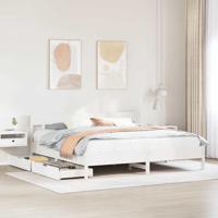 Bedframe zonder matras massief grenenhout wit 180x200 cm