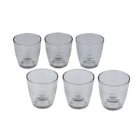 12x Drinkglazen/waterglazen transparant met ribbels 225 ml