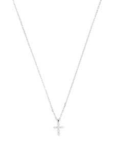 Djula collier Big Cross en or blanc 18ct orné de diamants - Argent