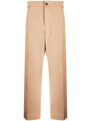 Maison Kitsuné pantalon de costume à coupe droite - Marron