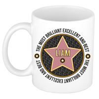 Naam mok Liam - wit - Most Brilliant - keramiek - 300 ml - cadeau collega beker