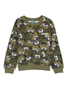 Kenzo Kids sweat en coton à fleurs - Vert