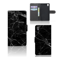 Sony Xperia Z1 Bookcase Marmer Zwart - Origineel Cadeau Vader - thumbnail