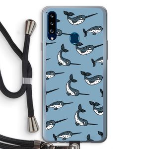Narwhal: Samsung Galaxy A20s Transparant Hoesje met koord