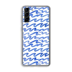 Blauwe golven: Samsung Galaxy S21 Plus Transparant Hoesje