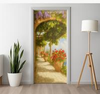 Ontwerp van de provence-uitzichten deursticker