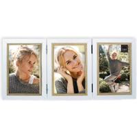 Haes Deco Houten Fotolijst Triple Fevik in wit met bruin voor 3 foto's 10x15 - TP11215