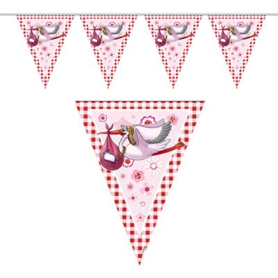 Folat Geboorte vlaggen slinger - geboorte meisje - 6 mtr - versiering