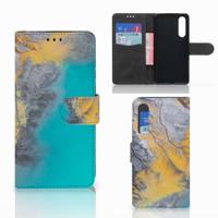 Huawei P30 | Bookcase | Marble Blue Gold