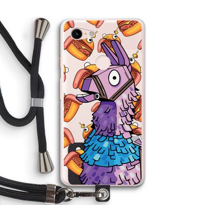 Loot Burger: Pixel 3 XL Transparant Hoesje met koord