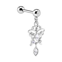 Jeweled Barbell with Charm Chirurgisch staal 316L / Belegde messing Barbells