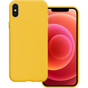 Basey iPhone Xs Hoesje Siliconen Case Back Cover - iPhone Xs Hoes Cover Silicone - Geel - 2x