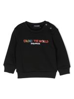 DSQUARED2 KIDS sweat en coton à slogan imprimé - Noir