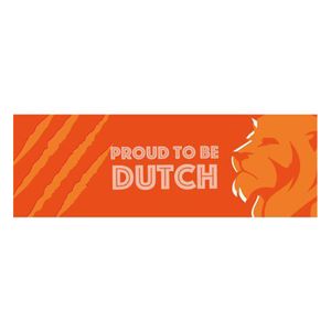Gevelvlag/banner Proud to be Dutch 74 x 220 cm oranje