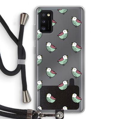 Vogeltjes: Samsung Galaxy A41 Transparant Hoesje met koord