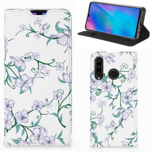 Huawei P30 Lite New Edition Uniek Smart Cover Blossom White