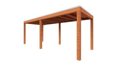 Trendhout Overkapping Palermo 600x255 cm- Plat dak- Hout- Trendhout