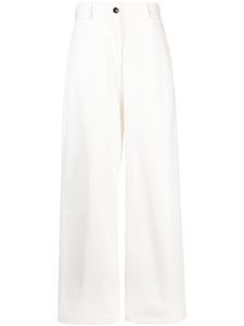 Jil Sander pantalon ample à taille-haute - Blanc