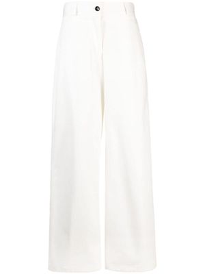Jil Sander pantalon ample à taille-haute - Blanc
