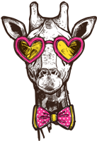 Eigenzinnige giraffe hart bril Vinyl tapijt