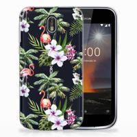 Nokia 1 | TPU Hoesje | Flamingo Palms