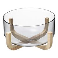 Secret de Gourmet - Slakom/serveer schaal- Glas/hout - D24 x 12 cm