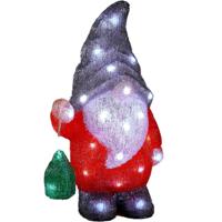 Kerstverlichting figuur - gnome/dwerg - 19 x 14 x 35 cm - LED decoratie kerstfiguren