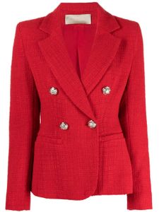 Elie Saab blazer en tweed à boutonnière croisée - Rouge