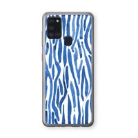 Blauwe nerven: Samsung Galaxy A21s Transparant Hoesje Blauwe nerven: Samsung Galaxy A21s Transparant Hoesje