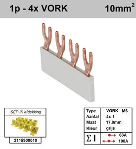 SEP Verdeelkam 1f Vork 4p 18mm grijs F01004G06