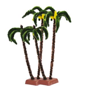 Miniatuur beeldjes palmboom - 2x stuks - 22 cm - kunststof