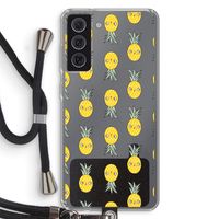 Ananas: Samsung Galaxy S21 FE Transparant Hoesje met koord