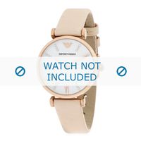 Horlogeband Armani AR1927 Leder Beige 14mm