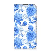 Smart Cover voor iPhone 14 Flowers Blue - thumbnail