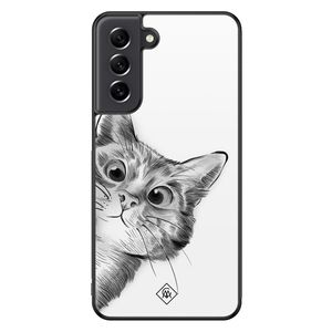 Samsung Galaxy S21 FE hoesje - Peekaboo kat