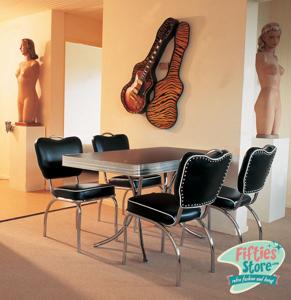 Bel Air Retro Dinner Set Zwart
