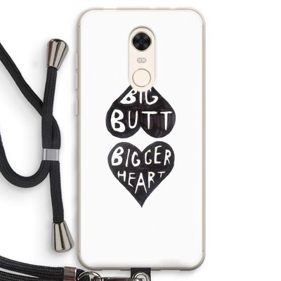 Big butt bigger heart: Xiaomi Redmi 5 Transparant Hoesje met koord