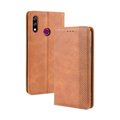 Magnetische Buckle retro Crazy Horse textuur horizontale Flip lederen case voor LG W10 met houder & kaartsleuven & fotolijstjes (bruin)