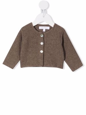 Mariella Ferrari cardigan à col ras du cou - Marron